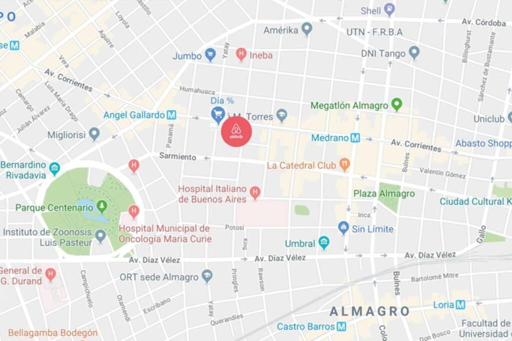 Appartamento 2 Ambientes En Almagro En Av Corrientes Para 2 Personas Buenos Aires Esterno foto